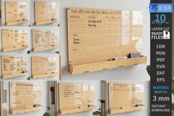 Download Acrylic Wall Planners Laser Cut Bundle - Premium Resources