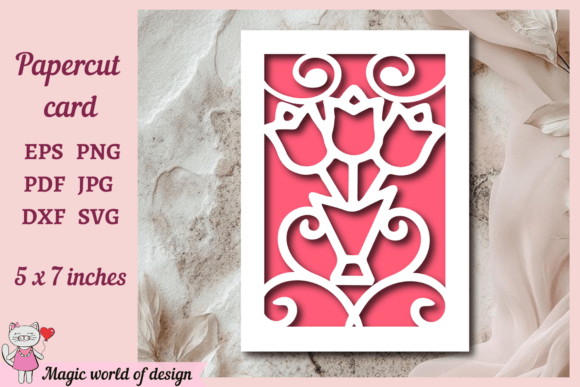 Download Tulips Bouquet Card Svg, Paper Cutting - Paper cutting Collection