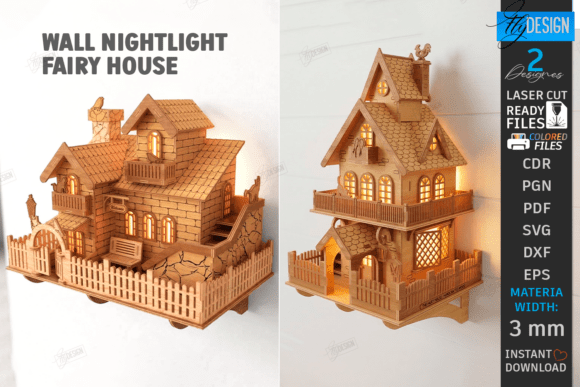 Download Fairy House Wall Nightlight Laser Bundle - Laser Collection