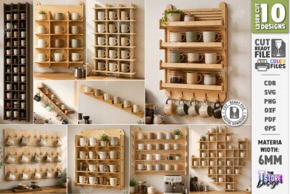 Download Wall Mug Holders Laser Cut Bundle | CNC - Laser Collection