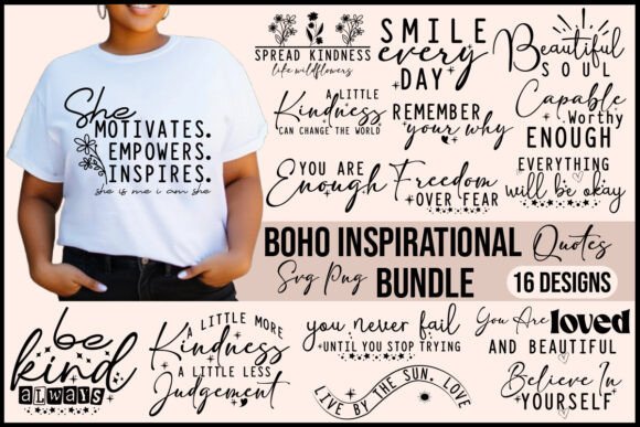 Download Boho Inspirational Quotes SVG PNG Bundle - Quotes svg Collection