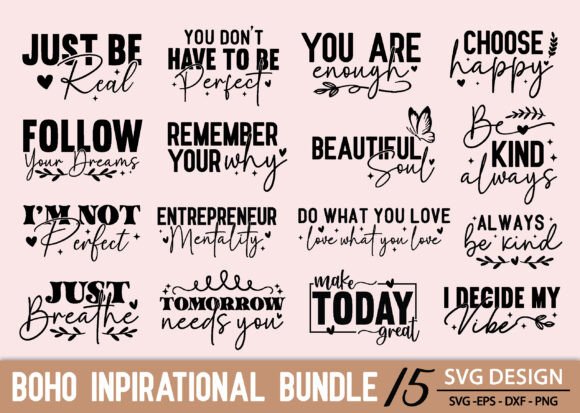 Download Boho Inspirational Quotes SVG PNG Bundle - Quotes svg Collection