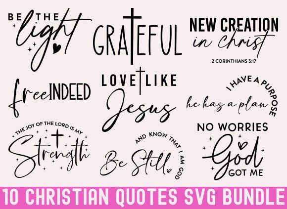 Download Christian Quotes SVG Bundle, Bible Verse - Quotes svg Collection