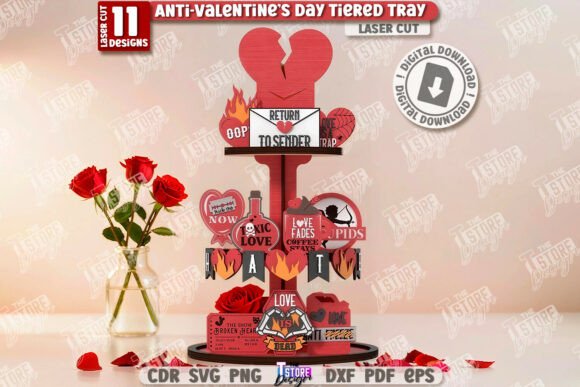 Download Anti-Valentine's Day Tiered Tray Laser - Laser Collection