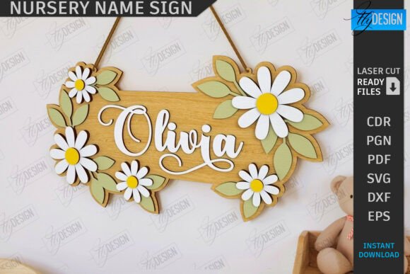 Download Nursery Name Sign Laser Cut | Home Decor - Premium Resources