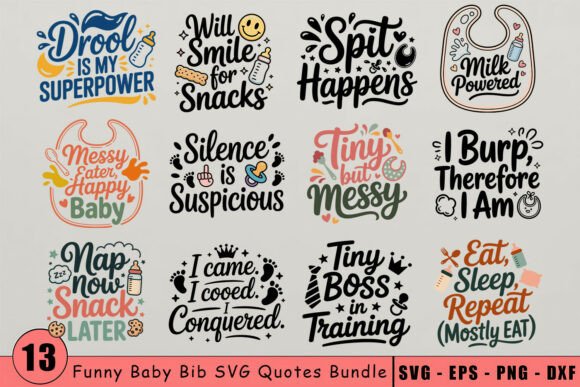 Download Funny Baby Bib Quotes SVG Bundle - Quotes svg Collection