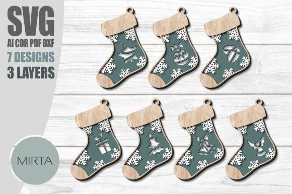 Download Snowflake Stocking Ornaments Svg Laser - Laser Collection