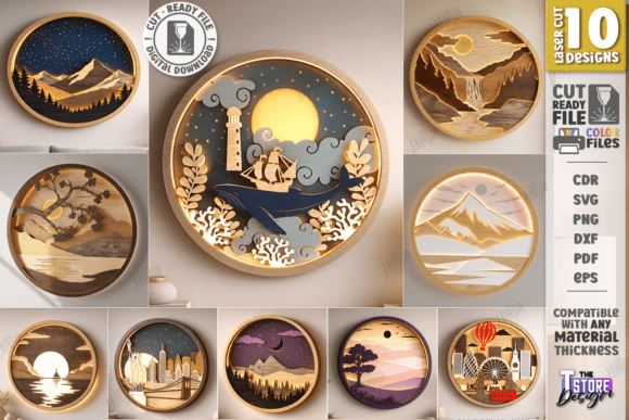 Download 3D Layered Modern Wall Art Laser Bundle - Laser Collection