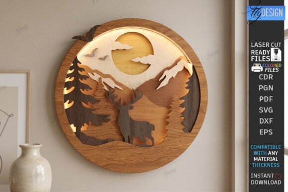 Download 3D Layered Wall Decor Laser Cut | CNC - Laser Collection