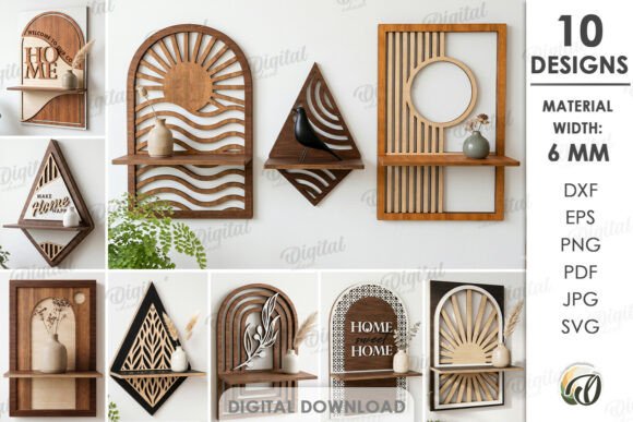 Download 3D Decorative Shelves Bundle Laser Cut - Laser Collection